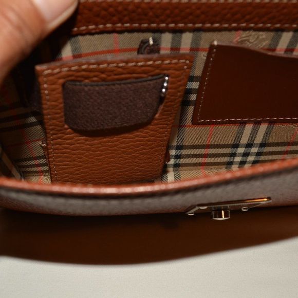 BURBERRY london clutches brown leather - Picture 8 of 16